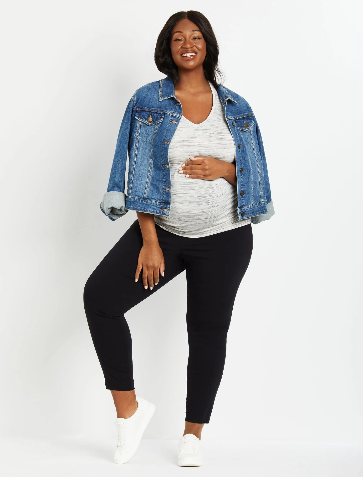 Plus Size The Maia Secret Fit Belly? Rayon Skinny Leg Maternity Ankle Pants - Fallshirt