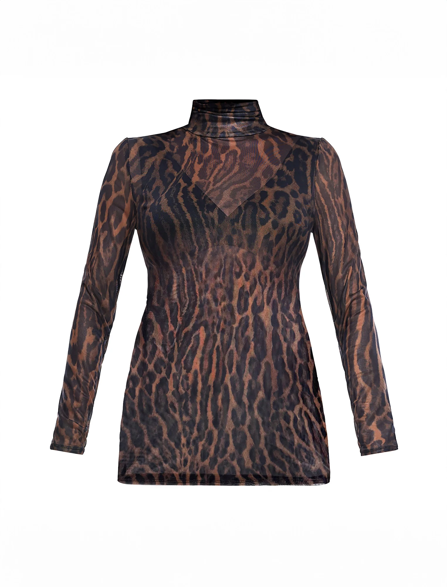Long Sleeve Bodycon Top in Mesh - Fallshirt