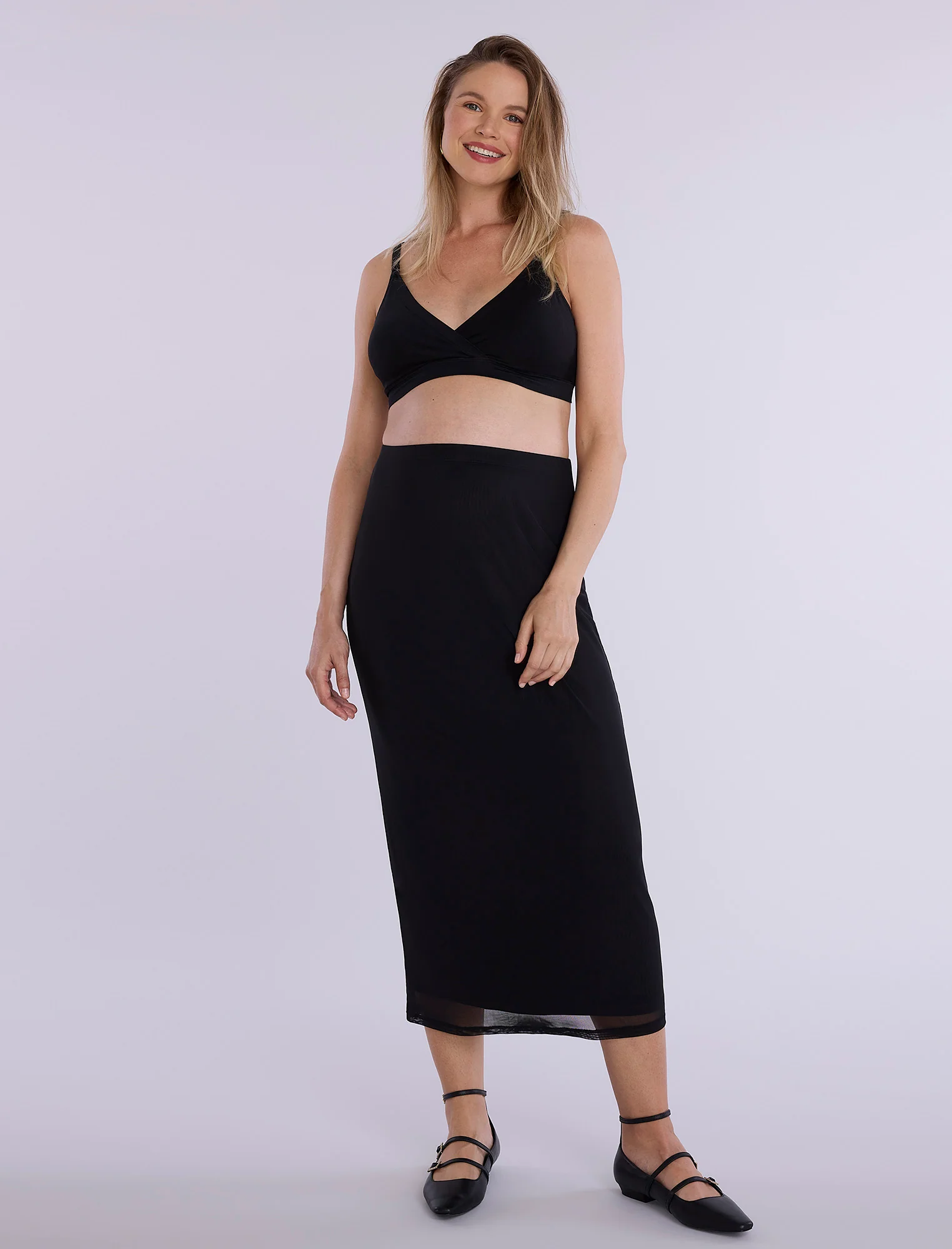 Bodycon Maxi Skirt in Mesh - Fallshirt