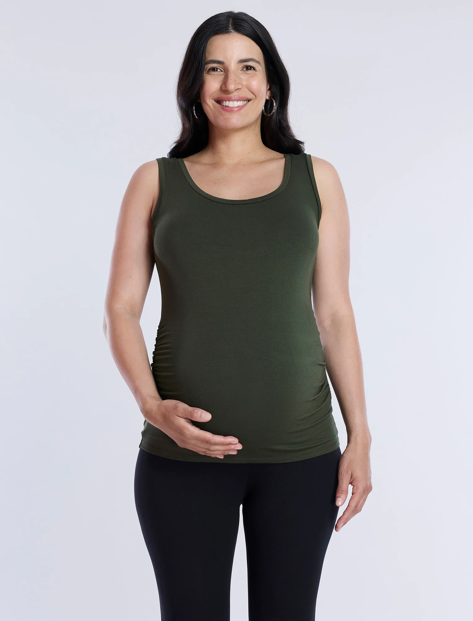 Side Ruched Maternity Tank Top - Fallshirt