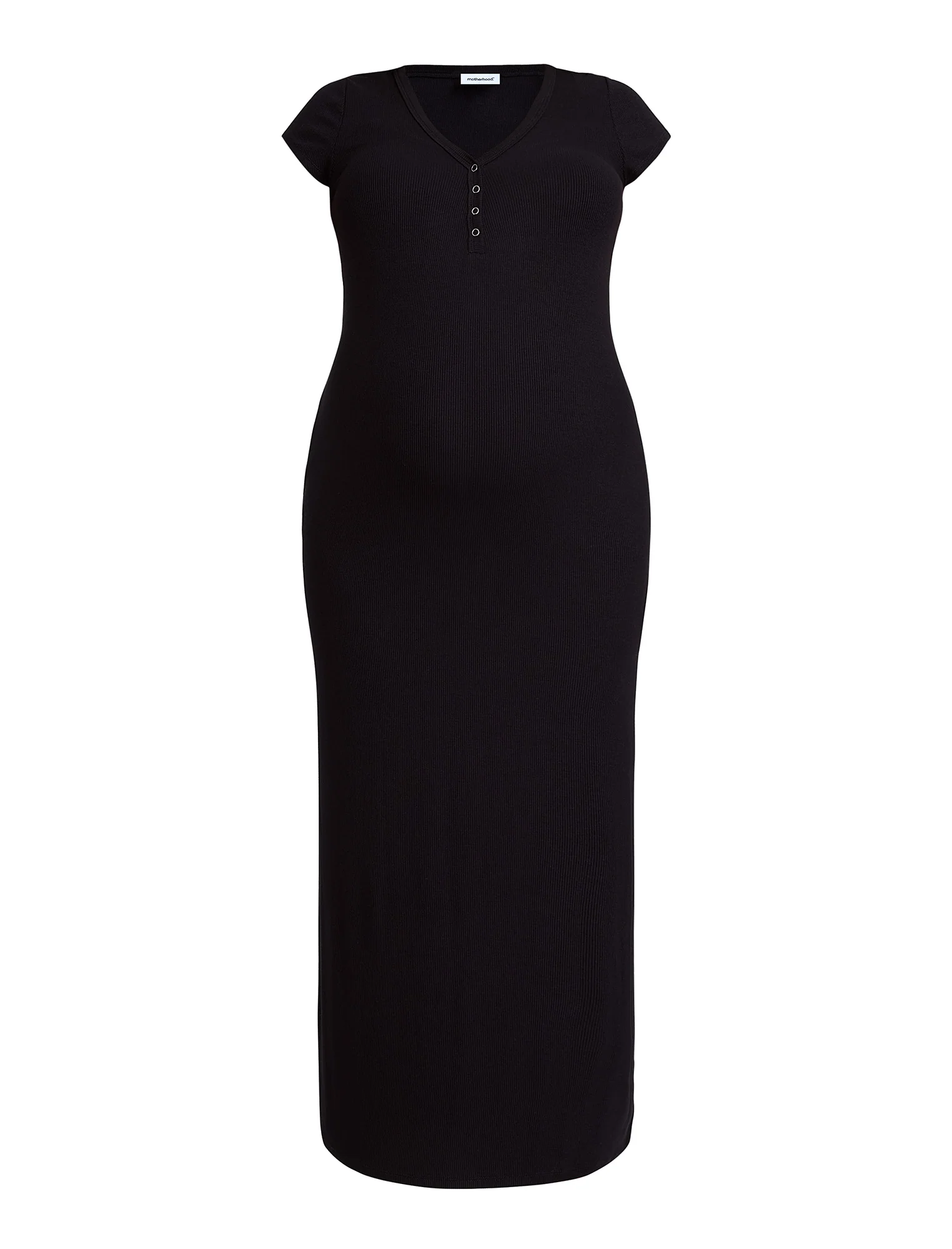 Maternity Henley Bodycon Maxi Dress - Fallshirt