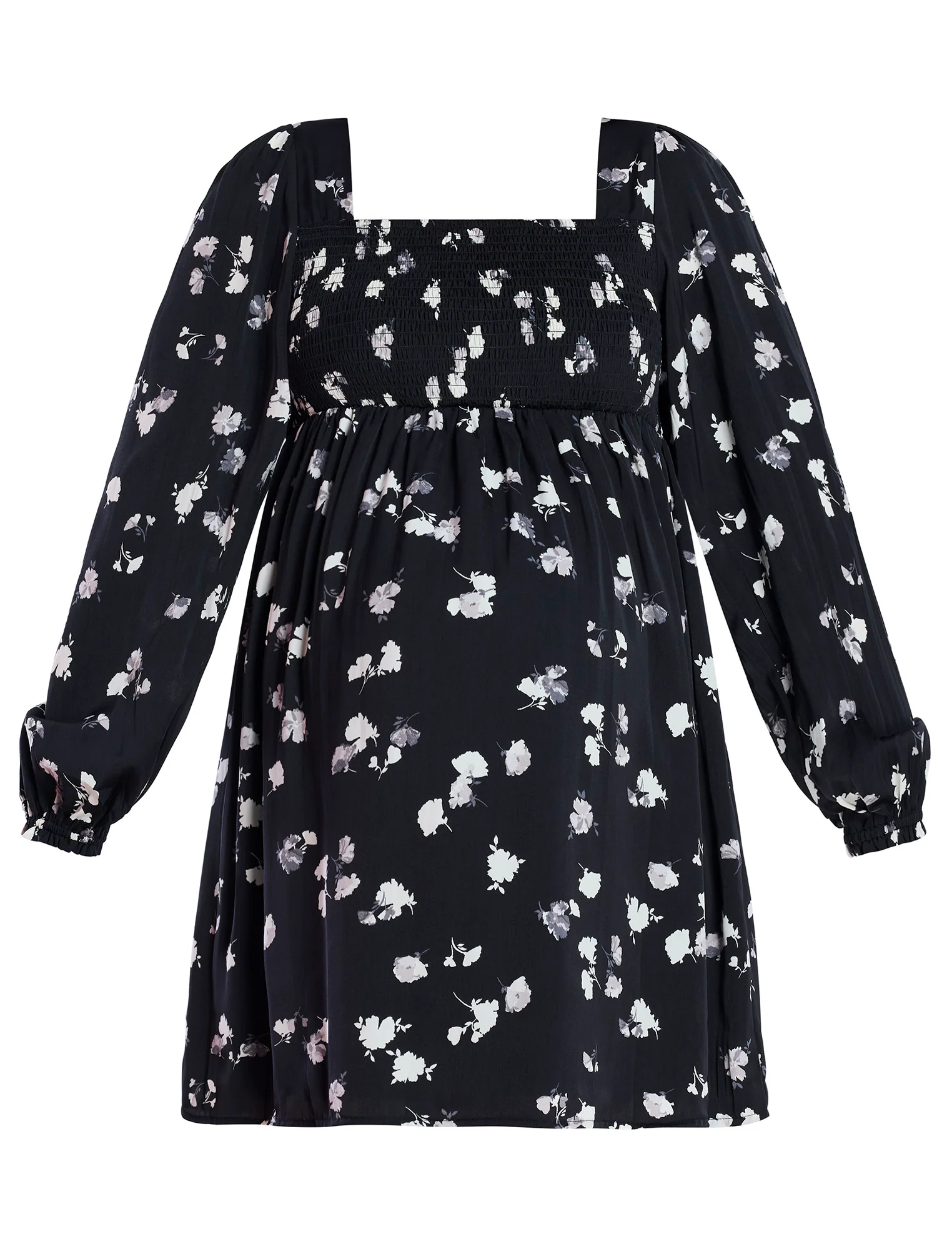 Long Sleeve Smocked Babydoll Dress - Fallshirt