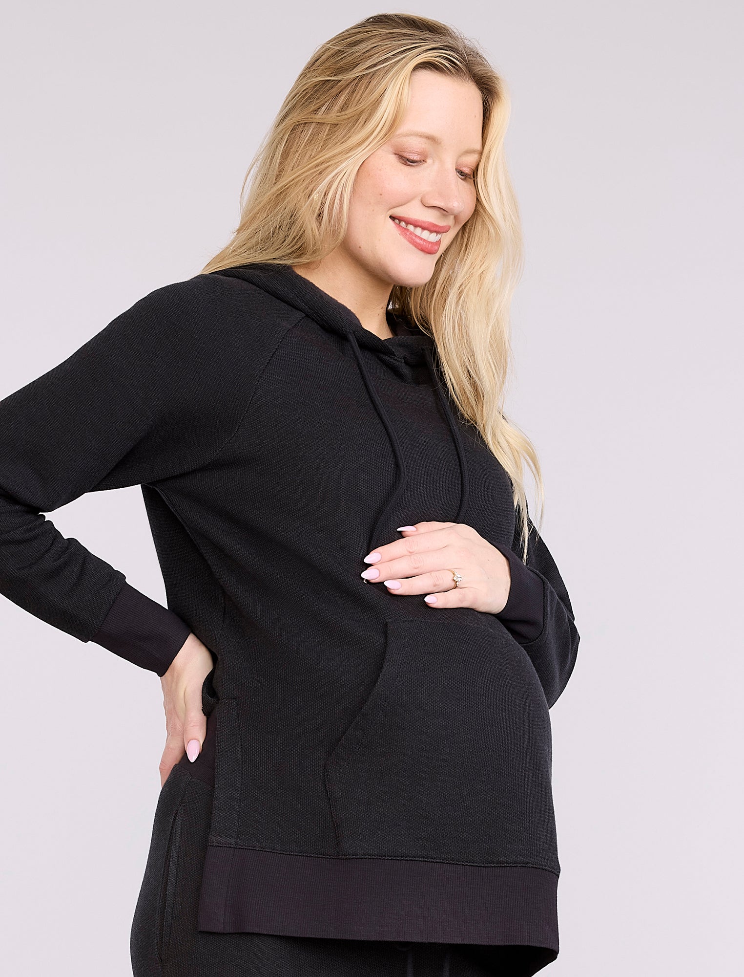 Maternity Tunic Hoodie with Side Slits - Fallshirt