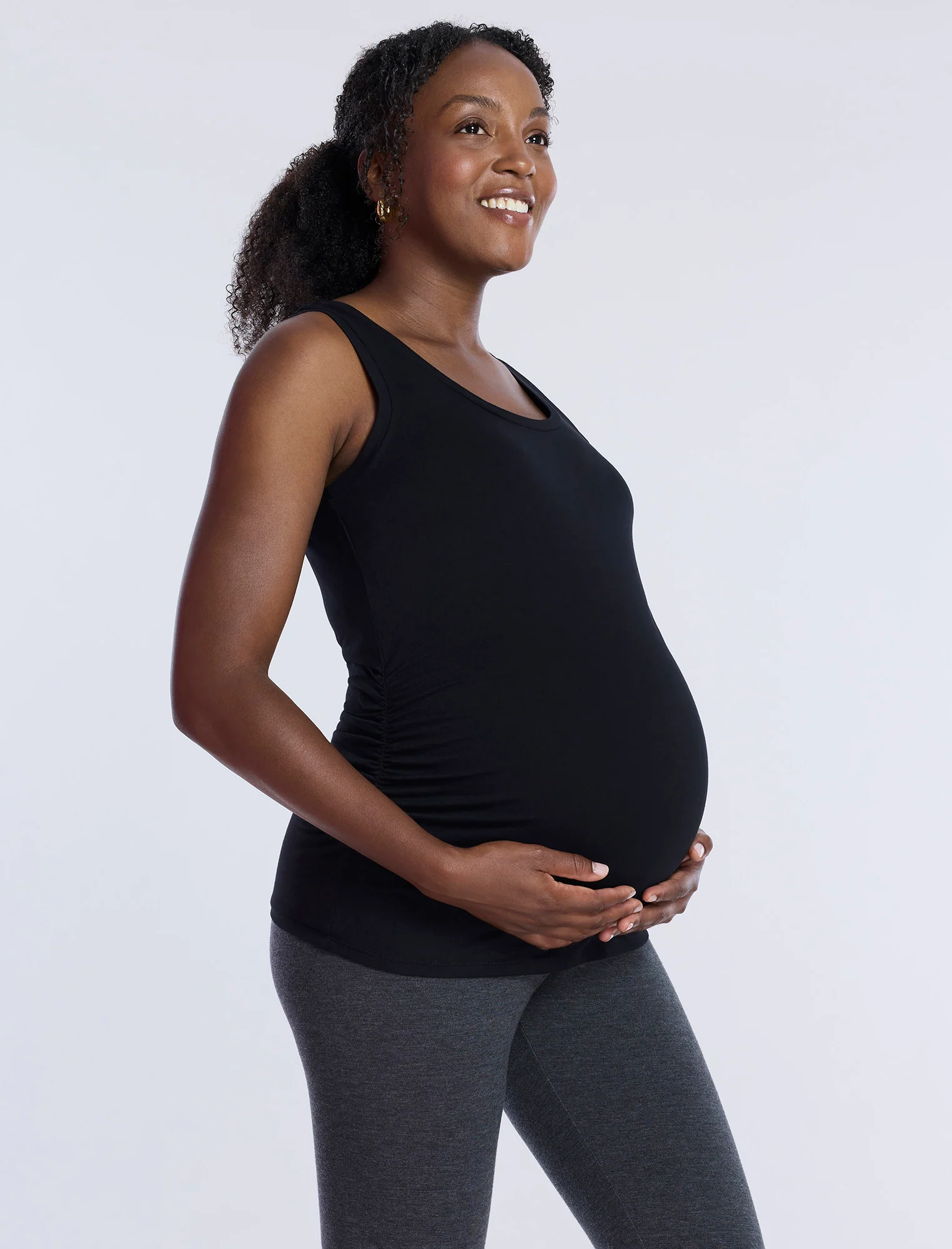 Side Ruched Maternity Tank Top - Fallshirt