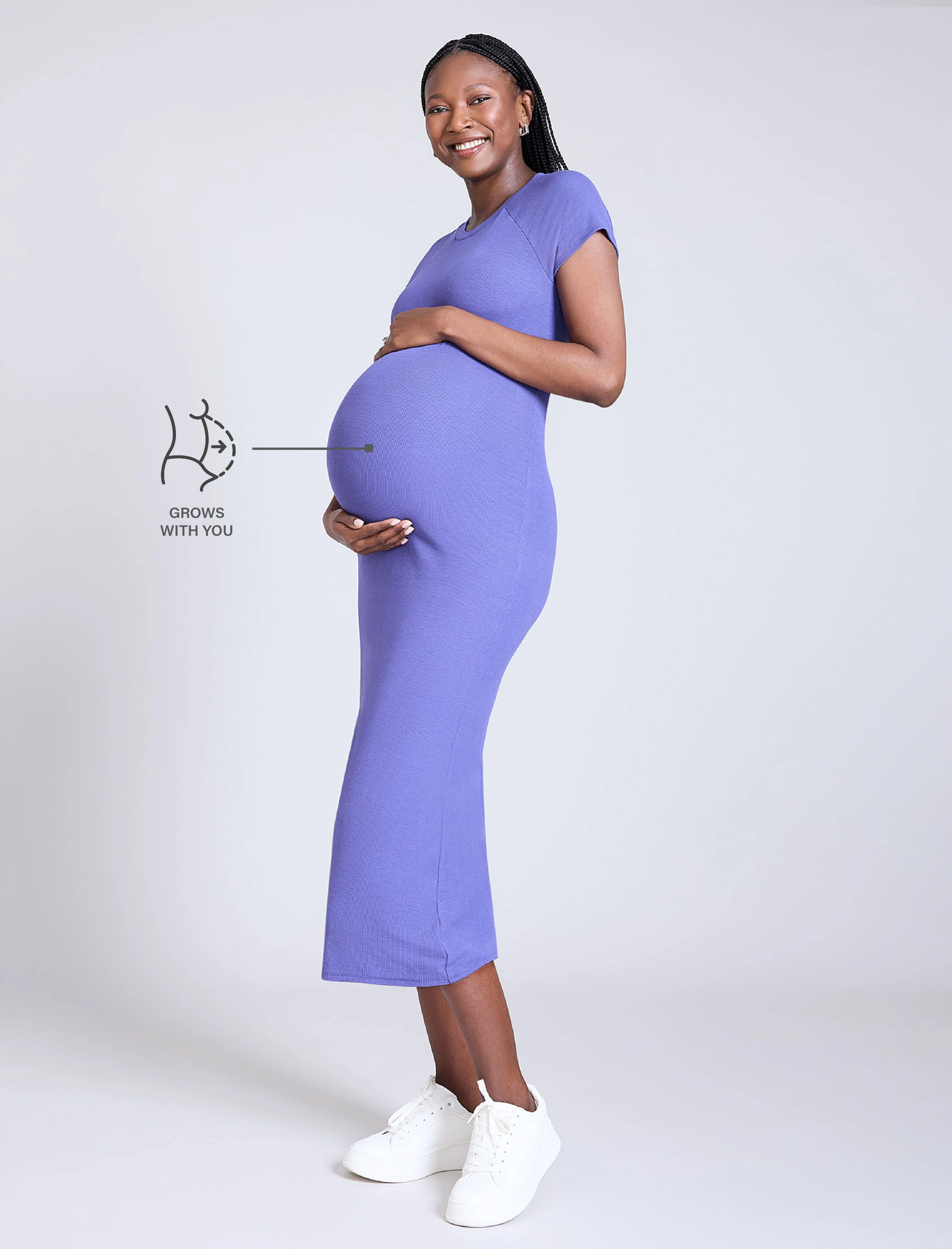 Ribbed Raglan Midi Dress - Fallshirt