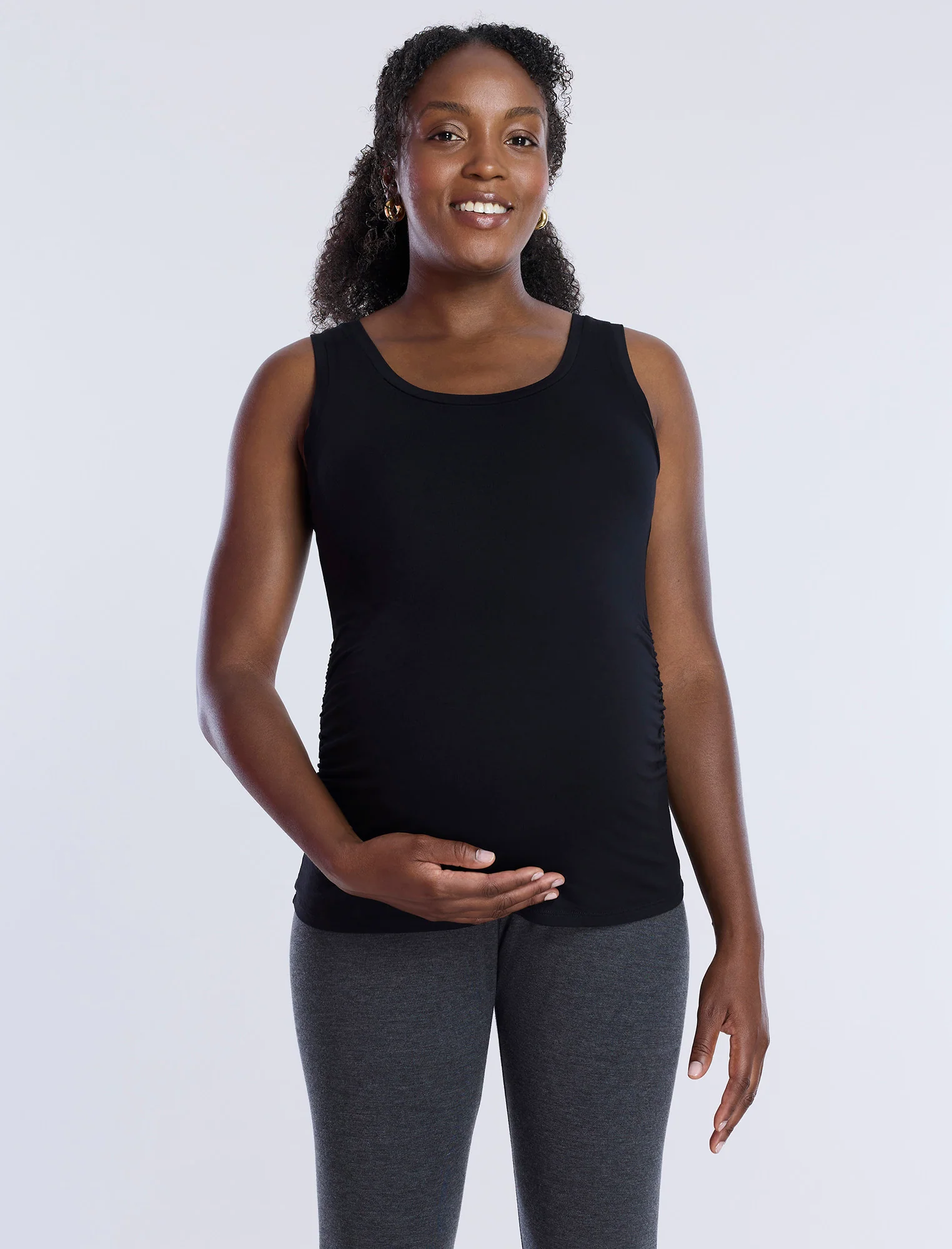 Side Ruched Maternity Tank Top - Fallshirt
