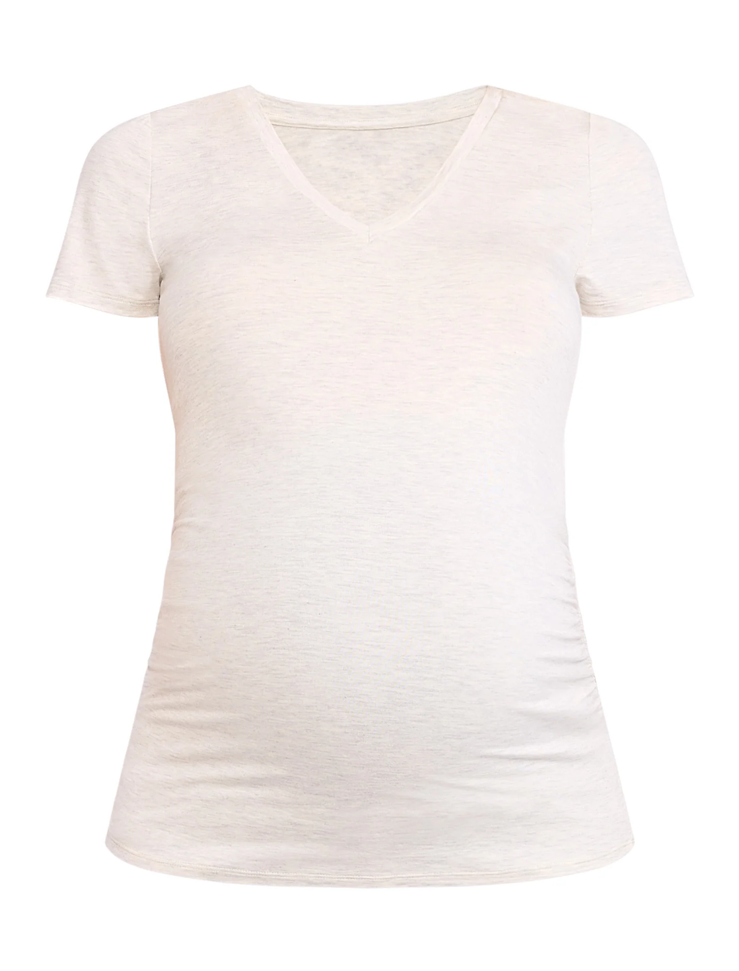 Side Ruched Short Sleeve V-Neck  Maternity Tee - Fallshirt