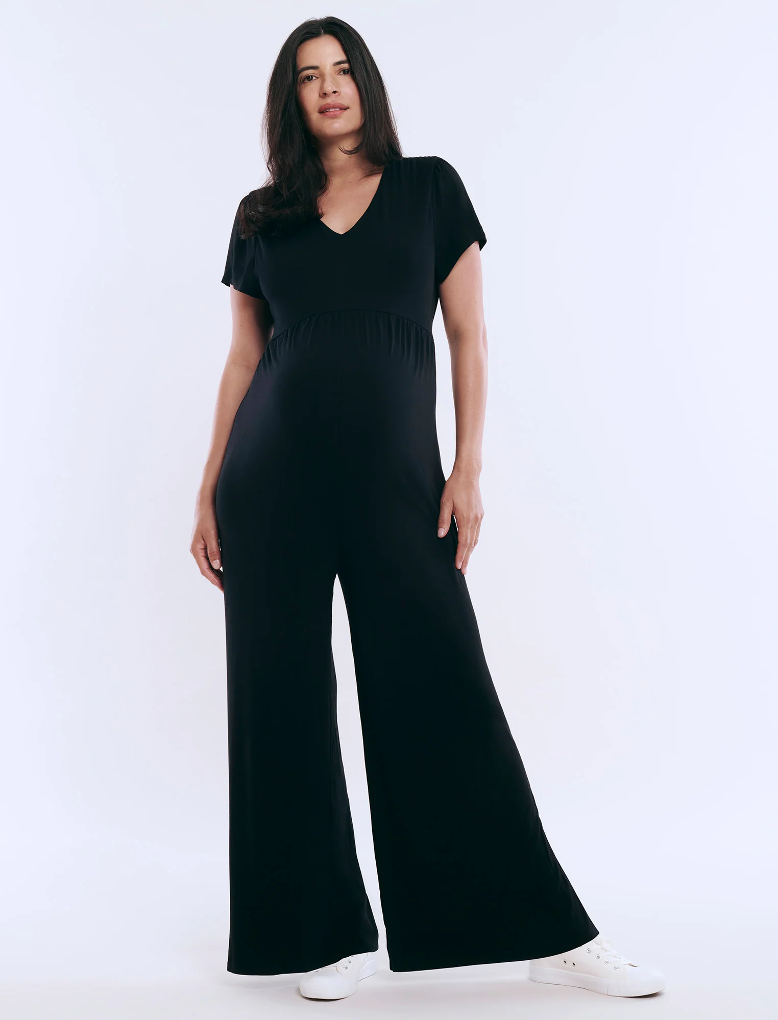 Short Sleeve V-Neck Jumpsuit - Fallshirt