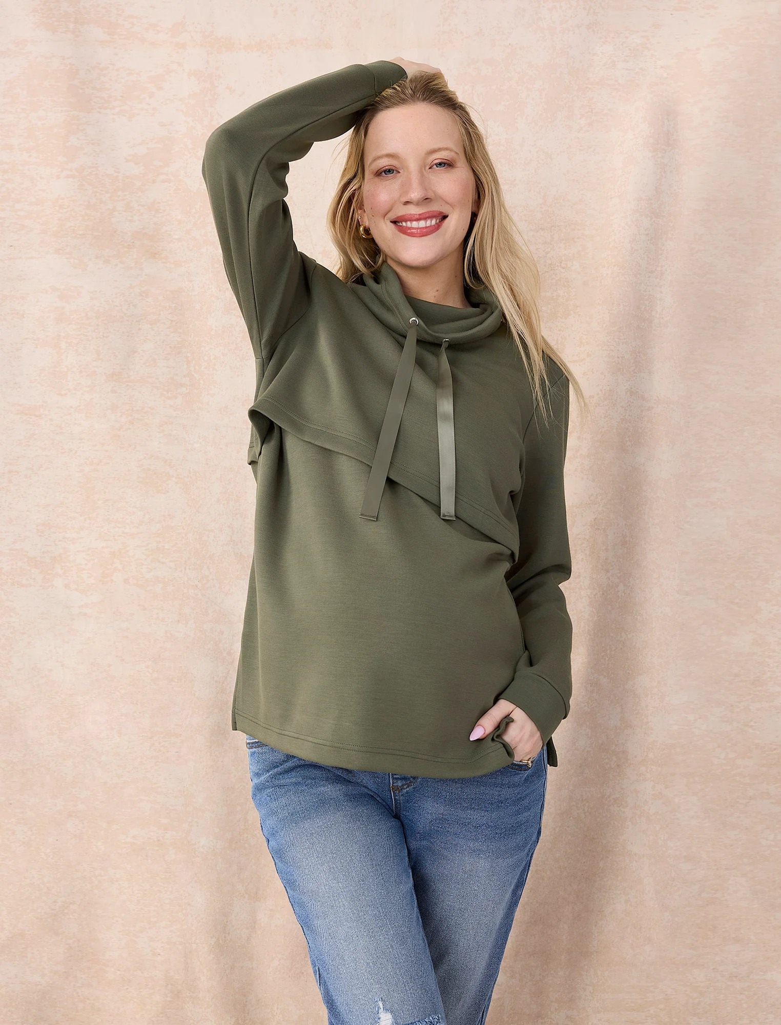 Funnel Neck Nursing Sweatshirt - Fallshirt